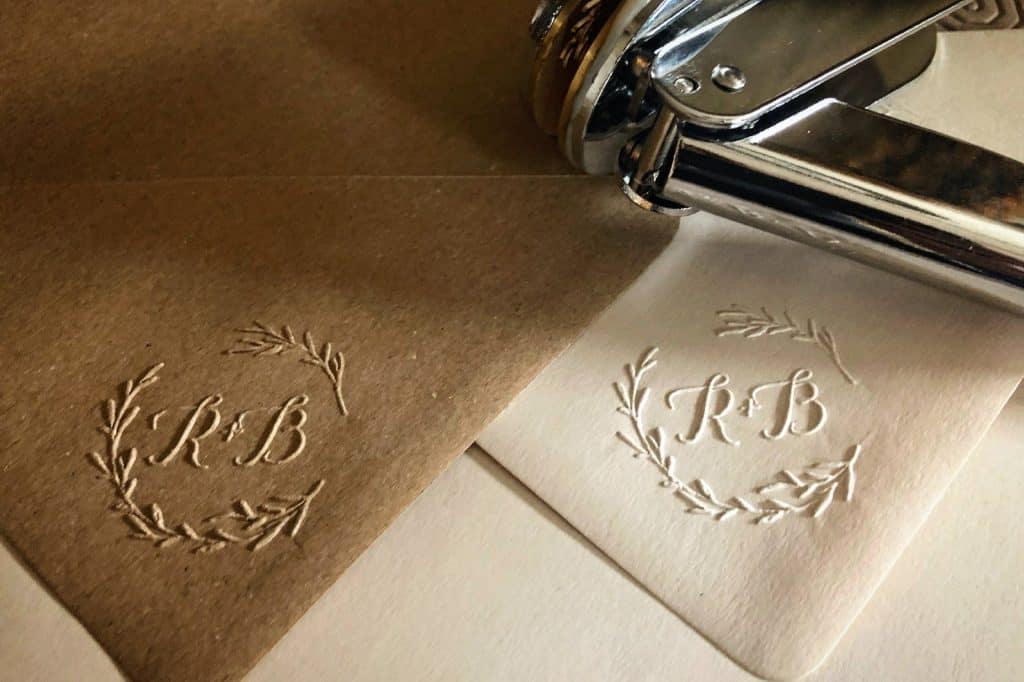 embossed wedding envelopes