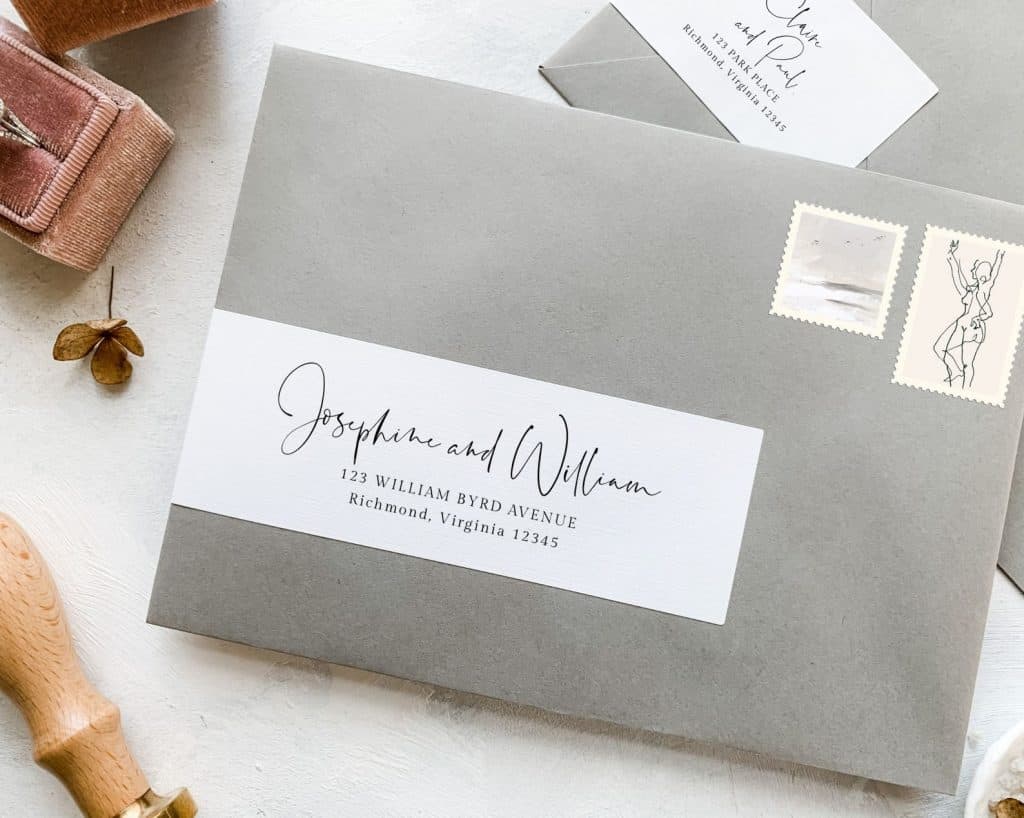 wedding envelopes with address sticker