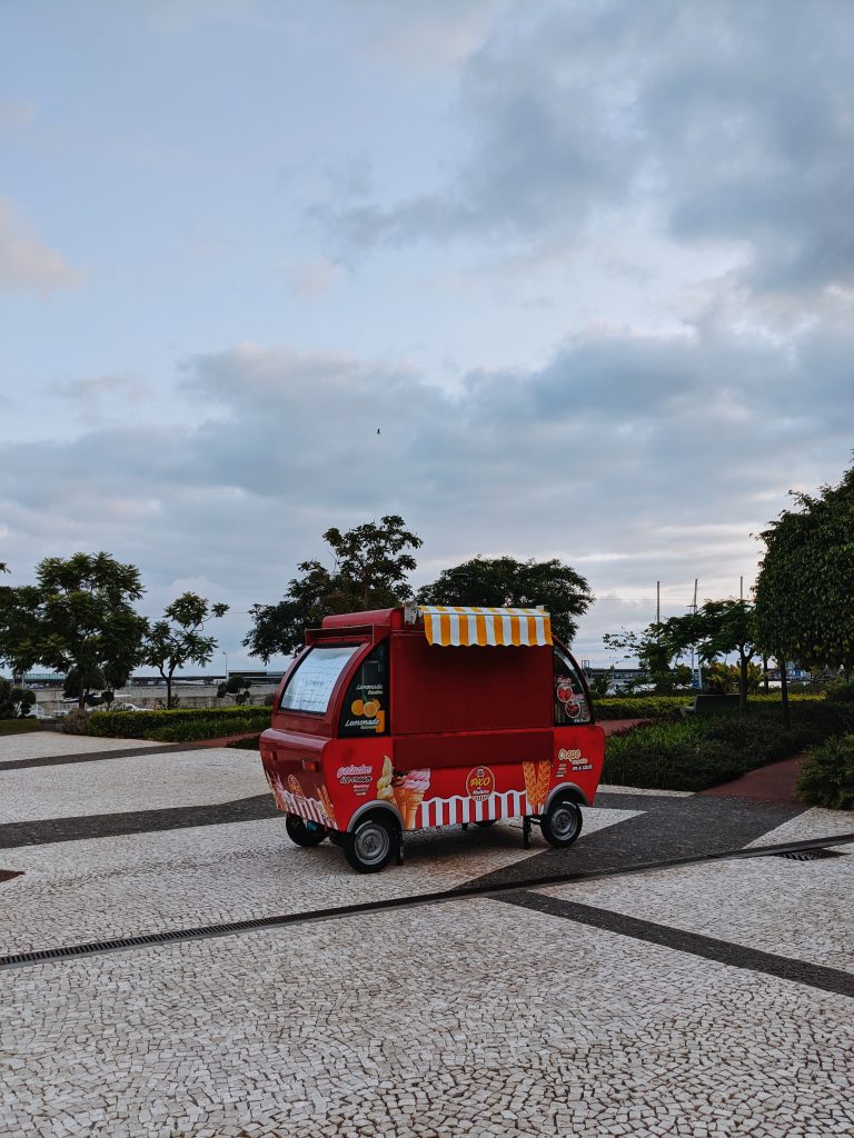 tiny red ice cream truck