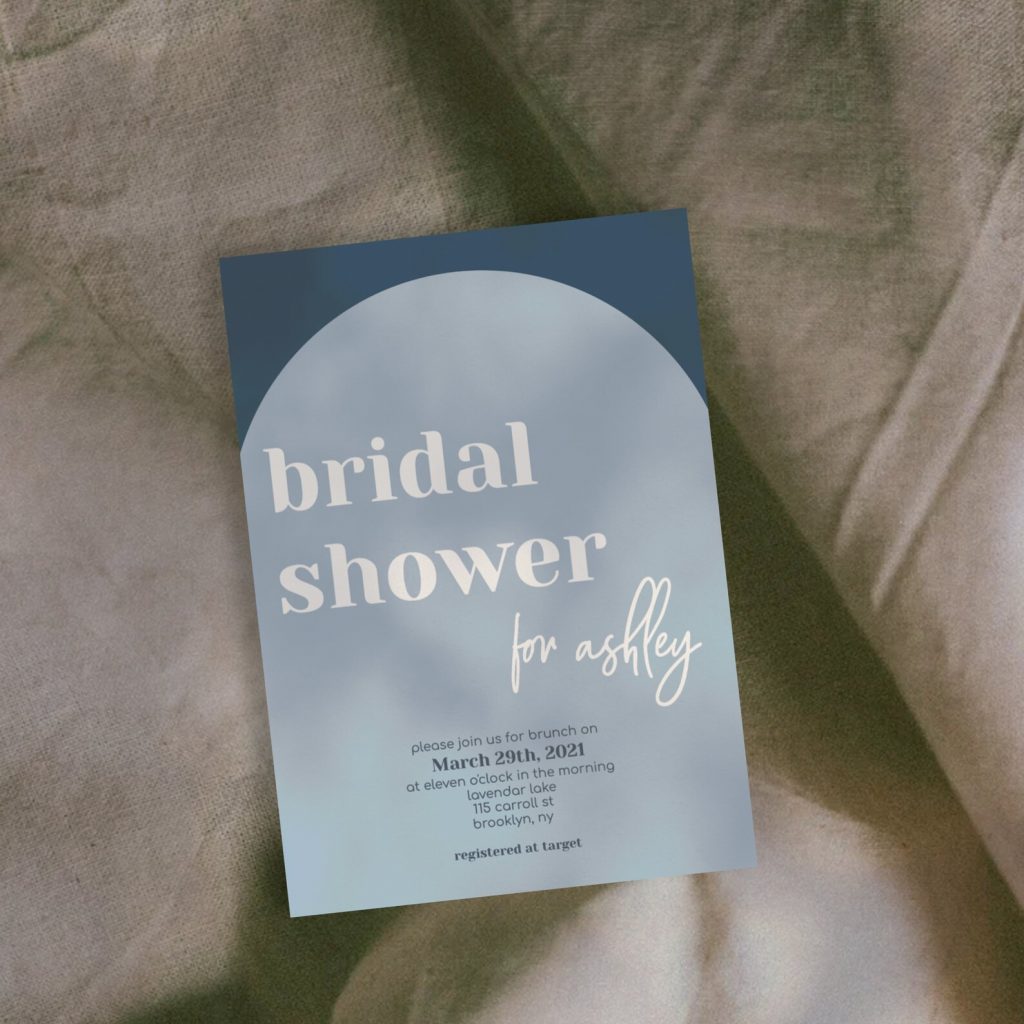 dusty blue bridal shower invitation template